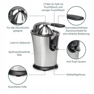 PRINCESS Master Juicer Pro 201860 RVS Perskegel Zilver — miniatuur 6