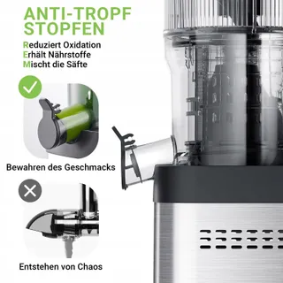AMZCHEF Slowjuicer 126mm 2L Zilver — miniatuur 6