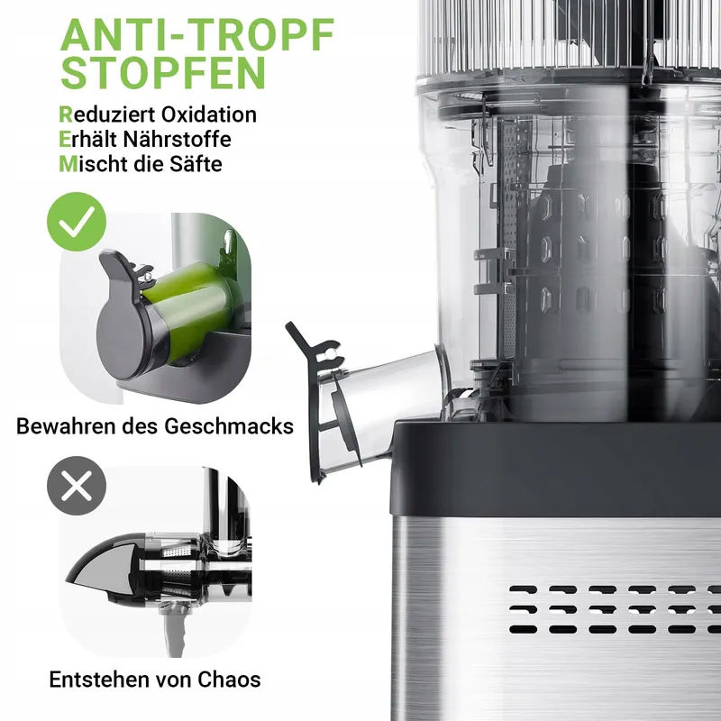 AMZCHEF Slowjuicer 126mm 2L Zilver — foto 6