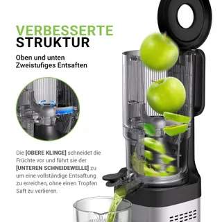AMZCHEF Slowjuicer 126mm 2L Zilver — miniatuur 3