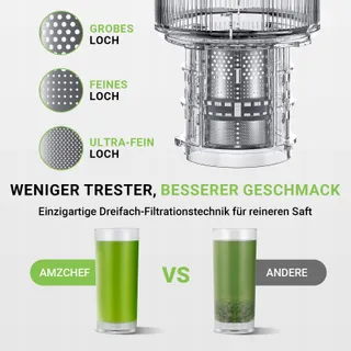 AMZCHEF Slowjuicer 126mm 2L Zilver — miniatuur 5