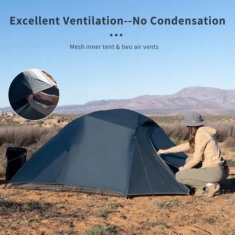 NATUREHIKE Cloud-Up 3 Ultralicht Tent 3-persoons 20D Blauw — foto 5