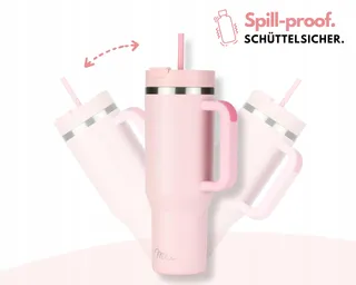 MILU Thermosbeker 1,2L Rietje Handvat Blossom Pink — miniatuur 6