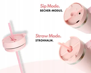 MILU Thermosbeker 1,2L Rietje Handvat Blossom Pink — miniatuur 5