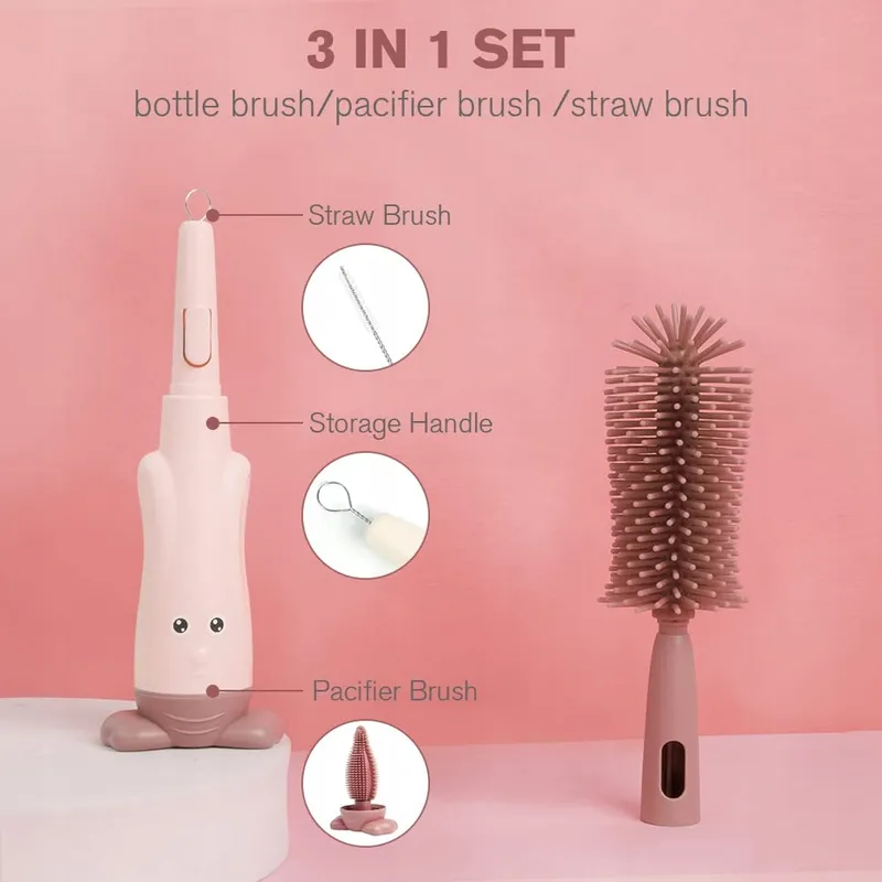 VICLOON Flessenborstel Set 3-in-1 Baby Siliconen BPA-vrij — foto 3