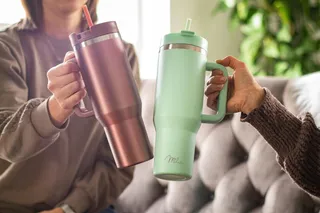 MILU Thermobeker 1200ml Rietje Handvat RVS 40oz Bruin — miniatuur 7