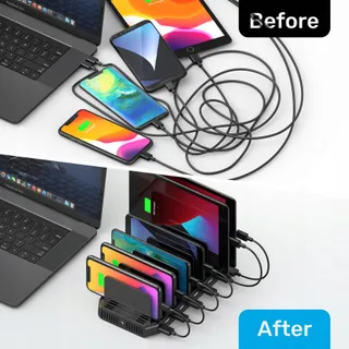 UNITEK Laadstation 60W 10-Poorts USB Organizer Tablets — miniatuur 4