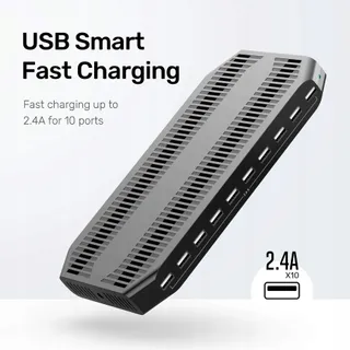 UNITEK Laadstation 60W 10-Poorts USB Organizer Tablets — miniatuur 3