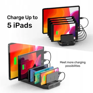 UNITEK Laadstation 60W 10-Poorts USB Organizer Tablets — miniatuur 5