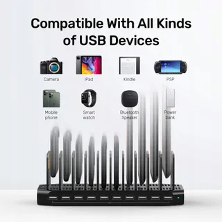 UNITEK Laadstation 60W 10-Poorts USB Organizer Tablets — miniatuur 7