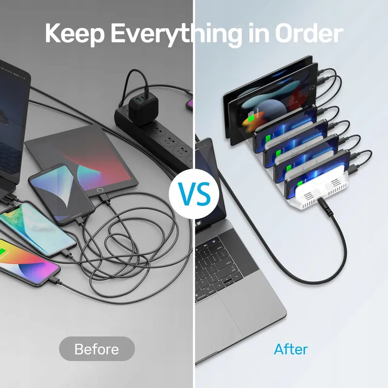 UNITEK 60W Oplaadstation 10-Poorts SmartIC USB Tablets — foto 4