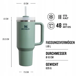 STANLEY Quencher H2.0 Thermosfles Met Rietje 1.2L RVS — miniatuur 2