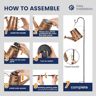 GIGALUMI Solar Gieter Tuinlamp Waterdicht Metaal Decoratie — miniatuur 6