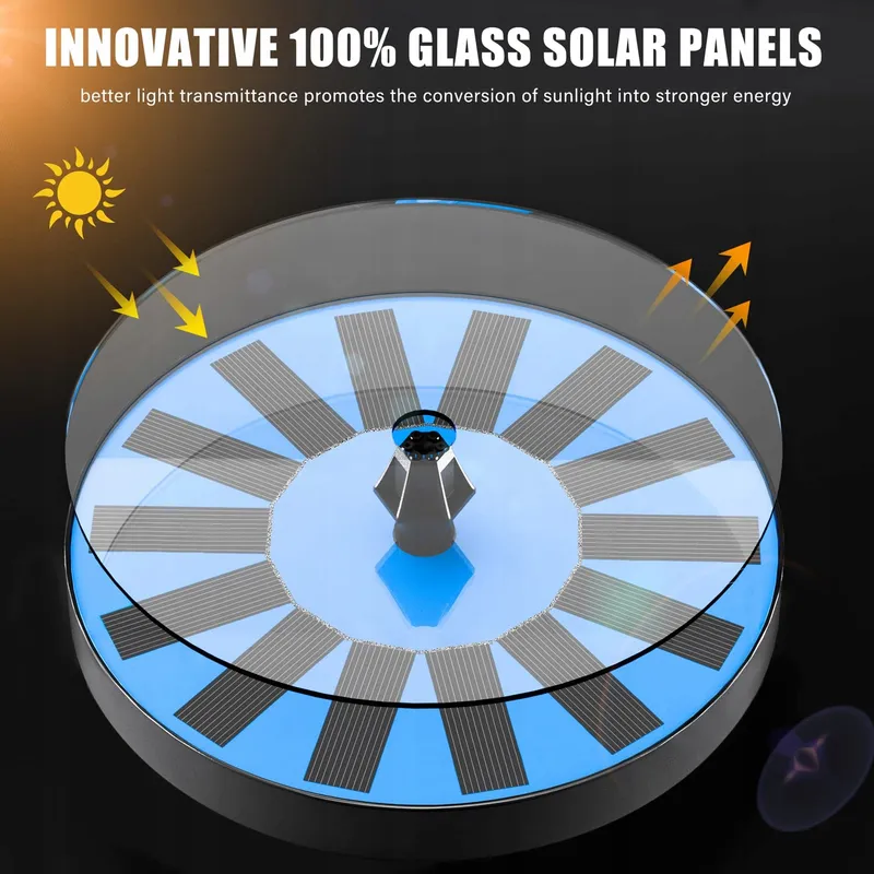 SZMP Solar Vijverpomp Fontein 7 Sproeiers 4 Buizen Tuin — foto 2