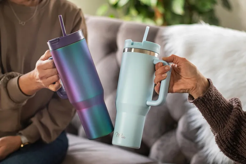 MILU Thermosbeker 1200ml Met Handvat En Rietje RVS 40oz — foto 9