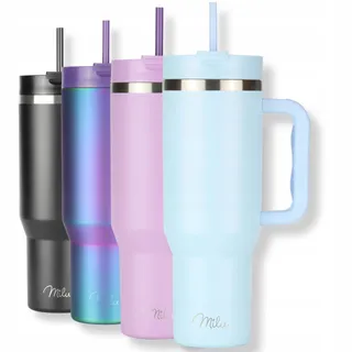 MILU Thermosbeker 1200ml Met Handvat En Rietje RVS 40oz — miniatuur 1