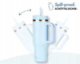 MILU Thermosbeker 1200ml Met Handvat En Rietje RVS 40oz — miniatuur 6