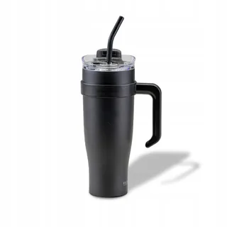 FACKELMANN Thermosbeker XXL 1,2L Zwart RVS Reisbeker — miniatuur 1