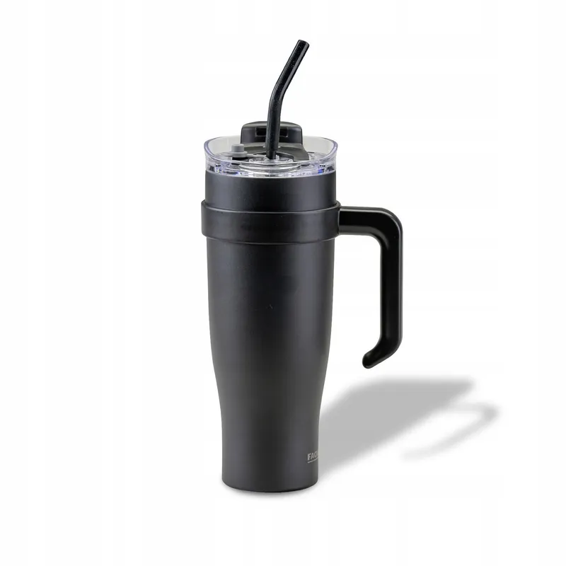 FACKELMANN Thermosbeker XXL 1,2L Zwart RVS Reisbeker — foto 1