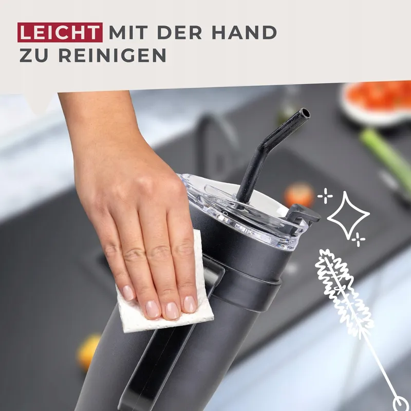 FACKELMANN Thermosbeker XXL 1,2L Zwart RVS Reisbeker — foto 5
