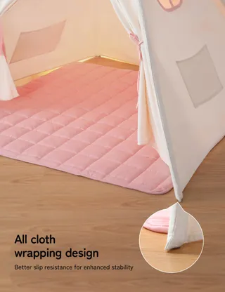 BESREY Tipi Tent voor Kinderen Roze Beige Kinderkamer — miniatuur 8