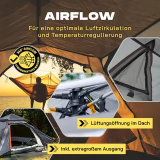 LUMALAND Pop Up Koepeltent 3 Personen 215x195x120cm Grijs — miniatuur 7