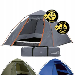 LUMALAND Pop Up Koepeltent 3 Personen 215x195x120cm Grijs — miniatuur 9