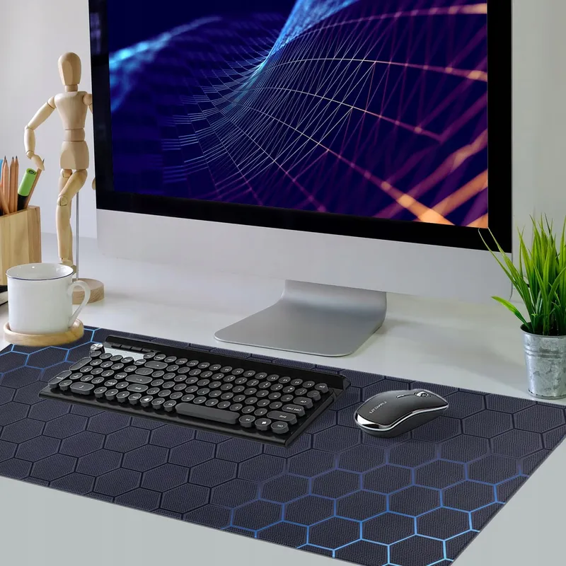 NIVIY Gaming Muismat 800x350mm Geometrisch Patroon Blauwgroen — foto 6