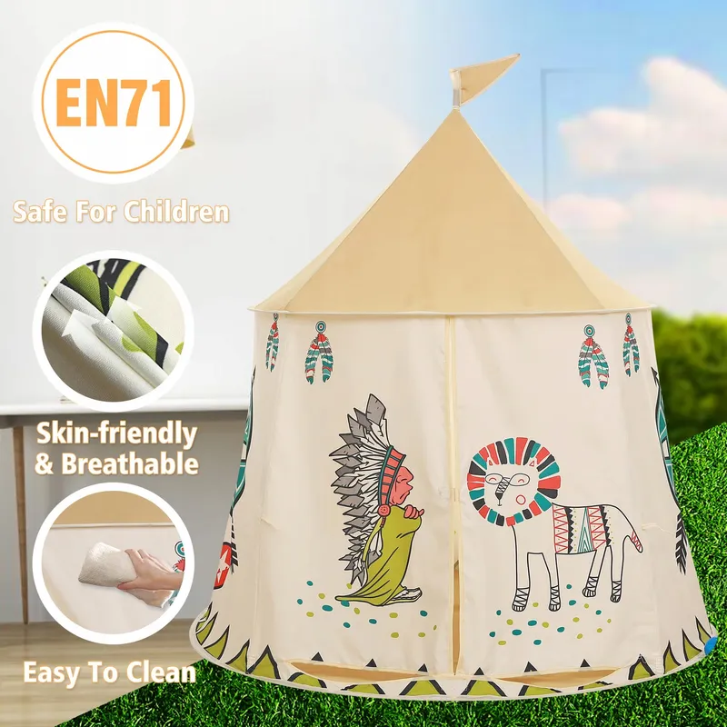 GEIWENLE Tipi Speeltent Voor Kinderen EN71 Binnen En Buiten — foto 5
