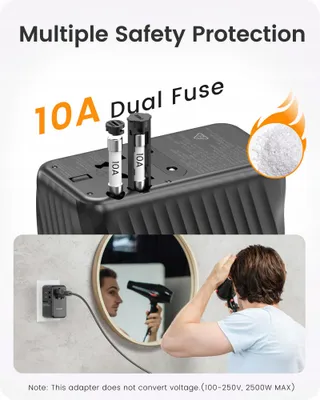 LENCENT Wereldwijde Reisadapter 140W GaN3 Universeel PD3.1 — miniatuur 8
