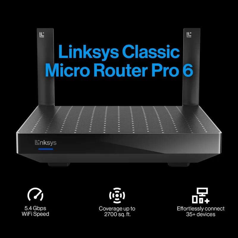 LINKSYS Micro Router Pro 6 Mesh WiFi 6 AX5400 35+ Apparaten — foto 3