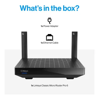 LINKSYS Micro Router Pro 6 Mesh WiFi 6 AX5400 35+ Apparaten — miniatuur 1