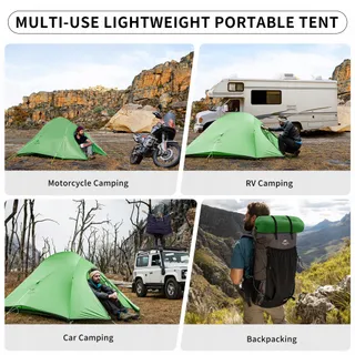 NATUREHIKE Cloud-Up 2-Persoons Camping Tent Licht Groen 210T Upgrade — miniatuur 6