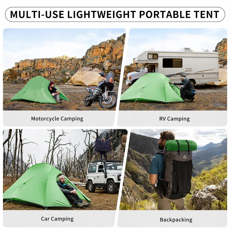 NATUREHIKE Cloud-Up 2-Persoons Camping Tent Licht Groen 210T Upgrade — foto 6