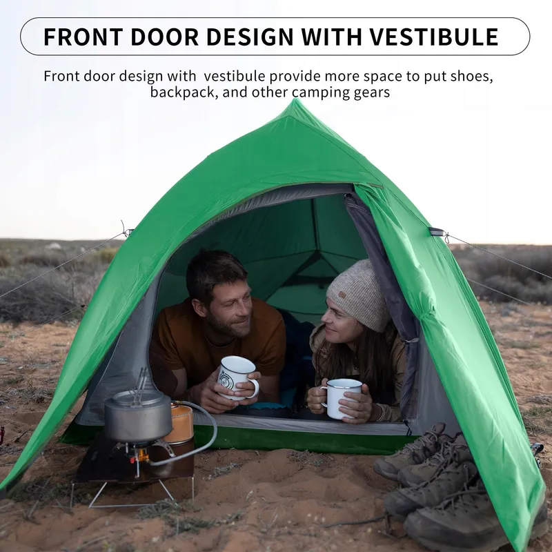 NATUREHIKE Cloud-Up 2-Persoons Camping Tent Licht Groen 210T Upgrade — foto 5