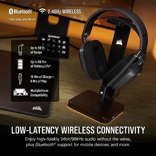 CORSAIR HS80 MAX Wireless Gaming Headset Bluetooth Dolby Atmos — foto 3