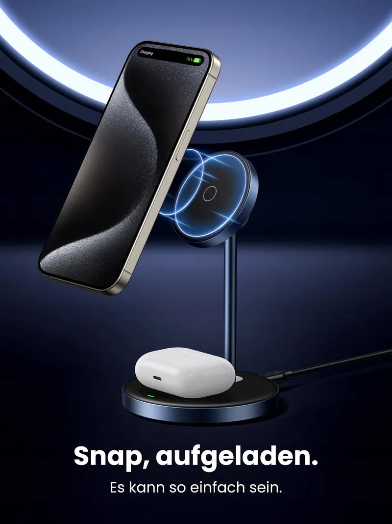 UGREEN MagFlow Oplaadstation iPhone MagSafe AirPods Draadloos — foto 2