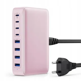 FEOB TECHPOWER USB C Oplader 200W GaN III 8-poorts Snellader Roze — miniatuur 1