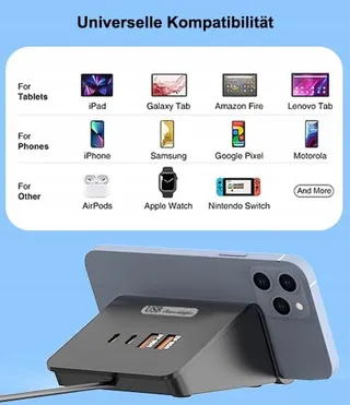 POANES USB C Oplader 25W Snelladen iPhone iPad Samsung iWatch — miniatuur 3