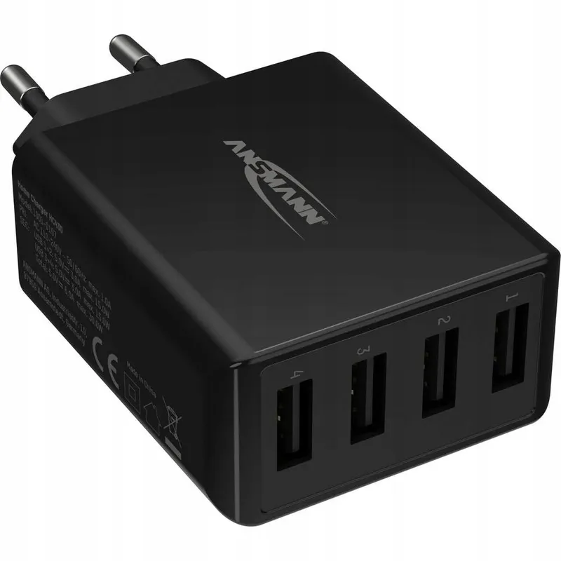 ANSMANN 4-Poorts USB Oplader 30W Smart-IC Snellader — foto 1