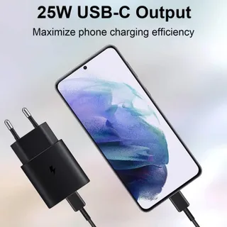 SAMNEER 25W USB-C Snellader Galaxy S20 S21 S22 Note20 Zwart — miniatuur 3