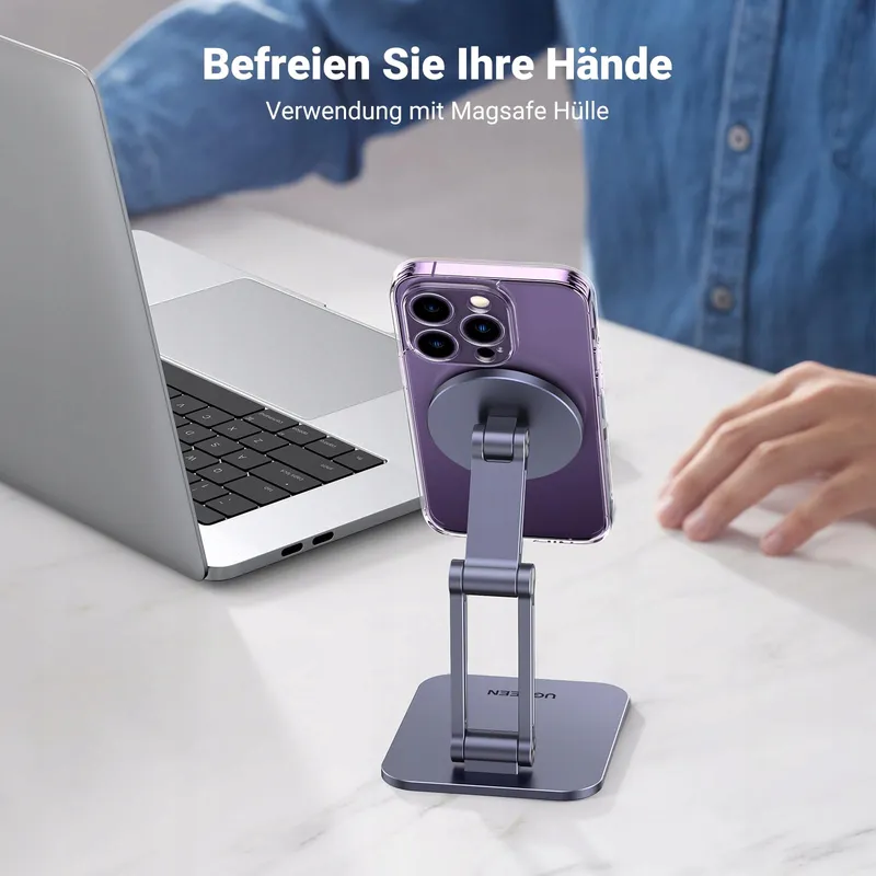 UGREEN Magnetische Telefoonstandaard MagSafe Opvouwbaar Grijs — foto 5