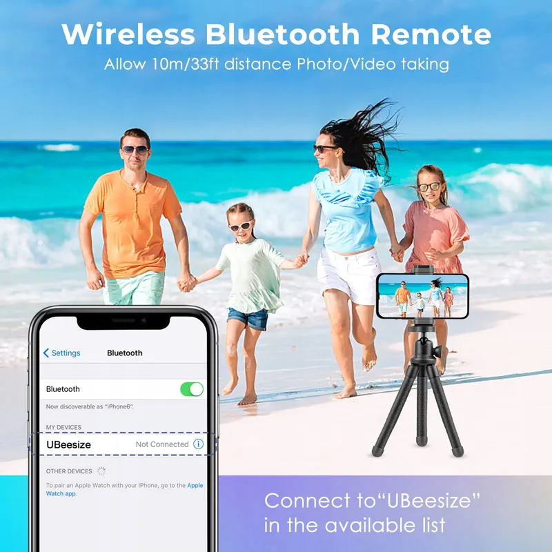 UBEESIZE Siliconen Mini Statief Smartphone En Camera Met Afstandsbediening — foto 5