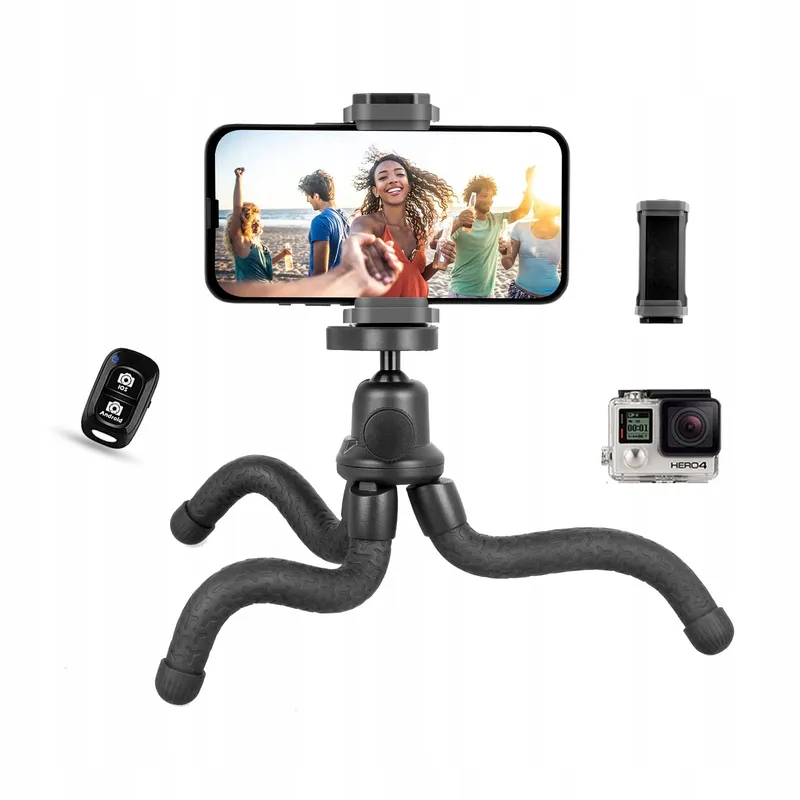 UBEESIZE Siliconen Mini Statief Smartphone En Camera Met Afstandsbediening — foto 1