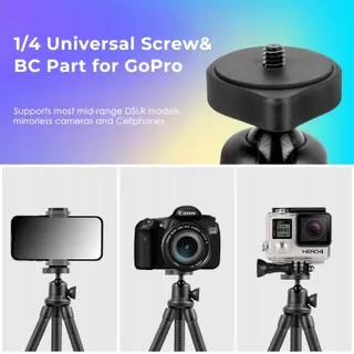 UBEESIZE Siliconen Mini Statief Smartphone En Camera Met Afstandsbediening — miniatuur 6