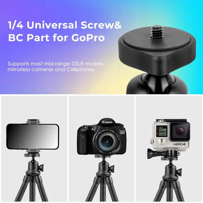 UBEESIZE Siliconen Mini Statief Smartphone En Camera Met Afstandsbediening — foto 6