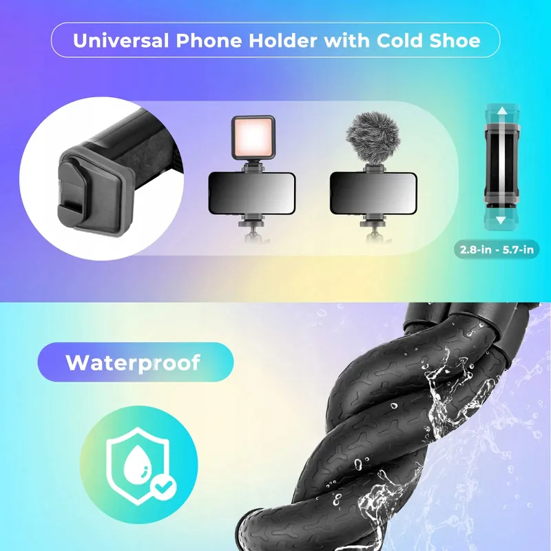 UBEESIZE Siliconen Mini Statief Smartphone En Camera Met Afstandsbediening — foto 2