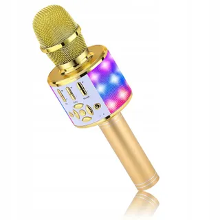 BONAOK Magische Karaoke Microfoon Bluetooth Kinderen Volwassenen Goud — miniatuur 1