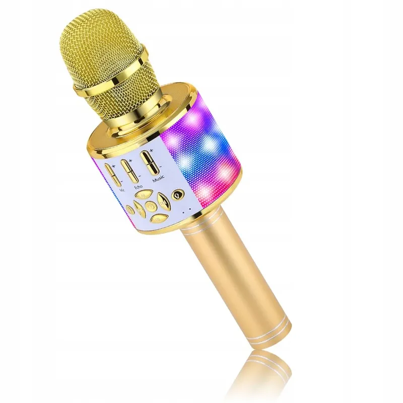 BONAOK Magische Karaoke Microfoon Bluetooth Kinderen Volwassenen Goud — foto 1