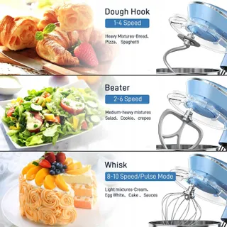 VEZZIO Keukenmachine 1500W Stil 10 Standen 8,5L Blauw — miniatuur 3